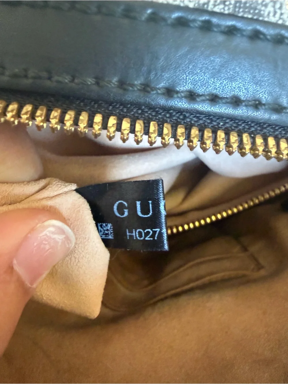 Gucci Beige Brown GG Supreme Bee Print Mini Backpack with Black Trim